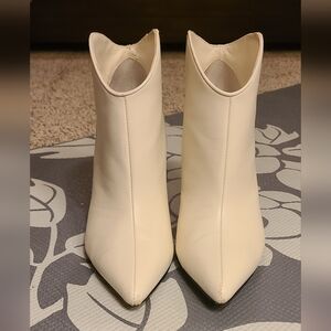 Elegant Cream Ankle Boots